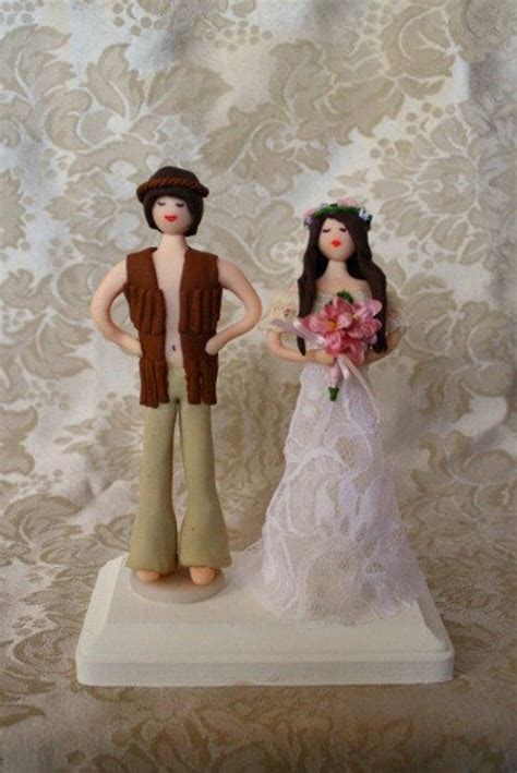 hippie wedding cake toppers|hippie cake toppers.